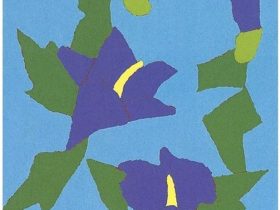 【むくげの花】シルクスクリーン(1972年)、33.0✕23.5cm