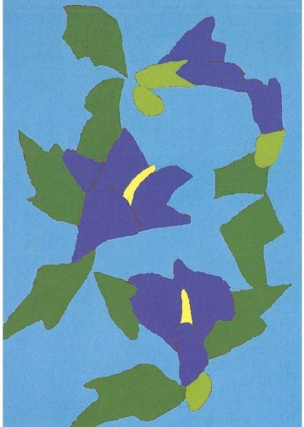 【むくげの花】シルクスクリーン(1972年)、33.0✕23.5cm