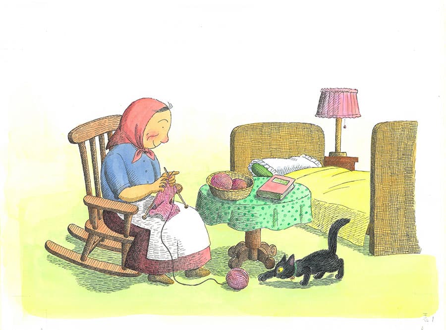 絵本『いそがしいよる』福音館書店(1981 年) より　絵本原画　小さな絵本美術館蔵