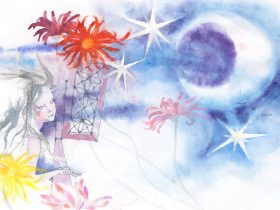 いわさきちひろ　窓辺の人魚姫　『にんぎょひめ』（偕成社）より　1967年