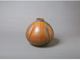 【備前・流れ胡麻阿古陀壺】径25×高さ23.3cm