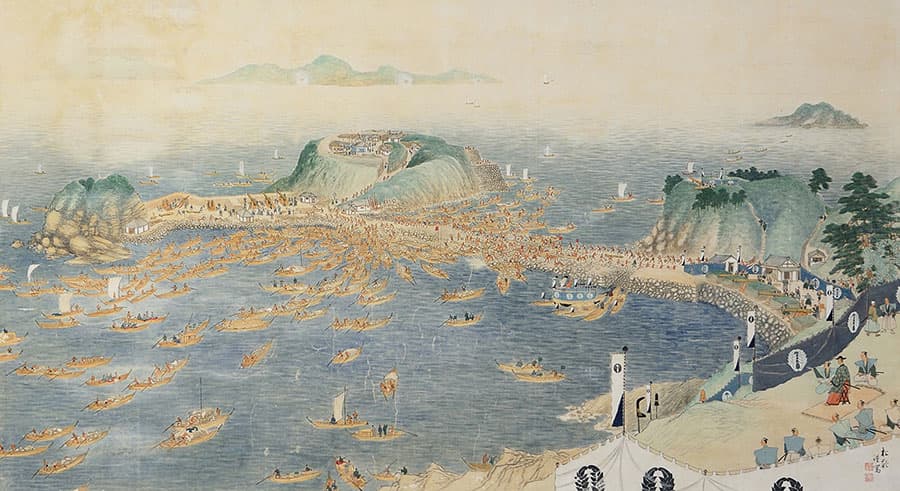 神ノ島・四郎島填海工事之図【5月3日～7月6日