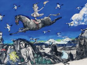 小林裕児「幻視ードドメキ舌状台地」49×68.5㎝