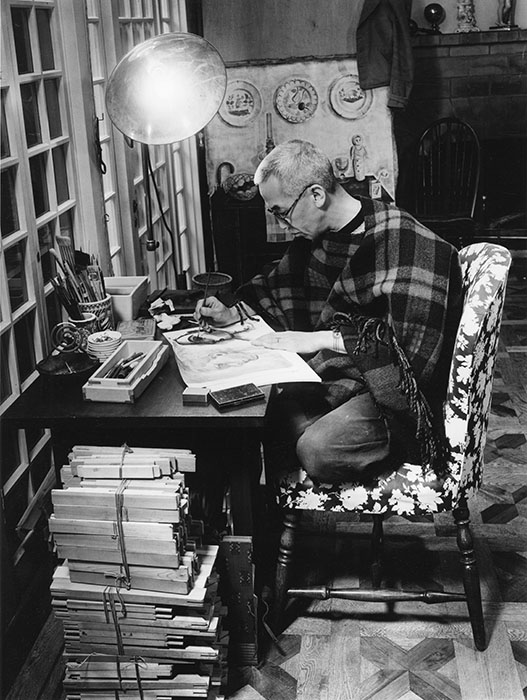 「夜なべ仕事」　撮影：土門拳　1941年　土門拳写真美術館蔵