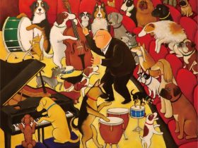 「犬たちのコンサート」 F30号