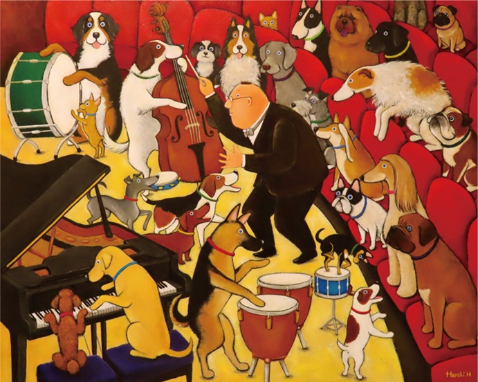 「犬たちのコンサート」 F30号