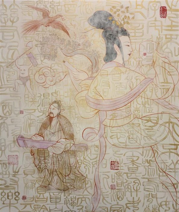 麻木森 「五柳先生」 10号 部分