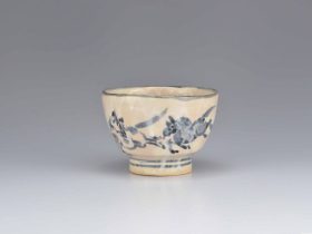 荒川豊蔵 馬の絵茶碗 （荒川武夫識箱） 径14ⅹ高9.8㎝