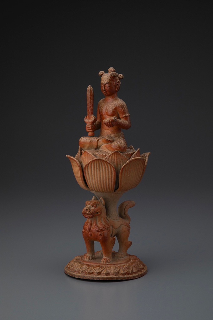 中原幸治「文殊菩薩騎獅香炉」幅11.0×奥行12.0×高さ27.0㎝