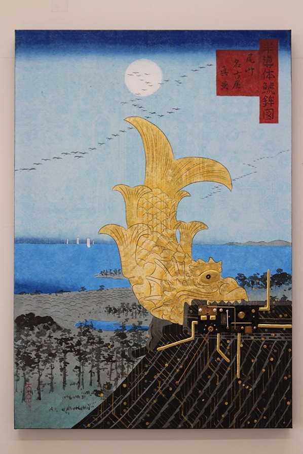 「半導体鯱鉾図浮世絵」縦36×横25cm