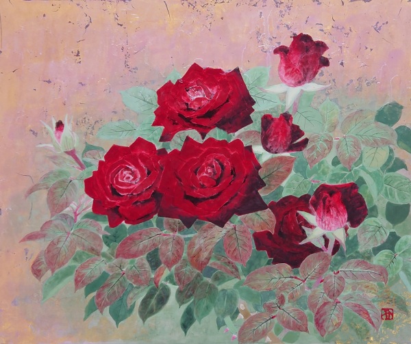 松本高明「薔薇」10F号