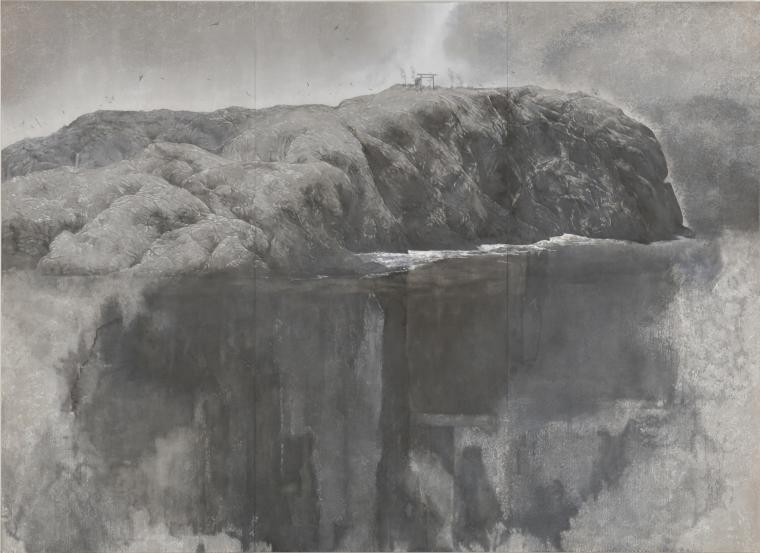 《祠る》2024年 綿布着色
159.0×219.0cm 個人蔵