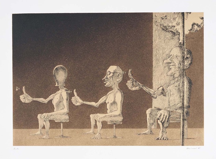 浜田知明《ボタン（B）》1988年, 当館蔵