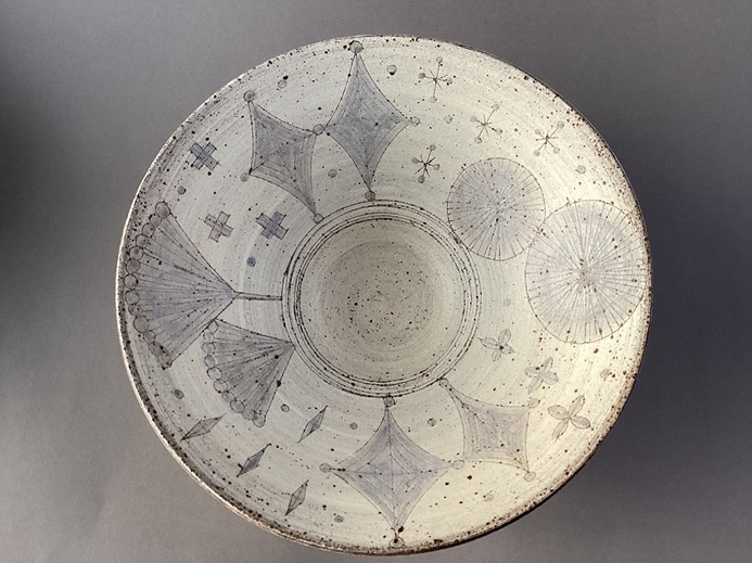 角りわ子「白線紋彩色鉢