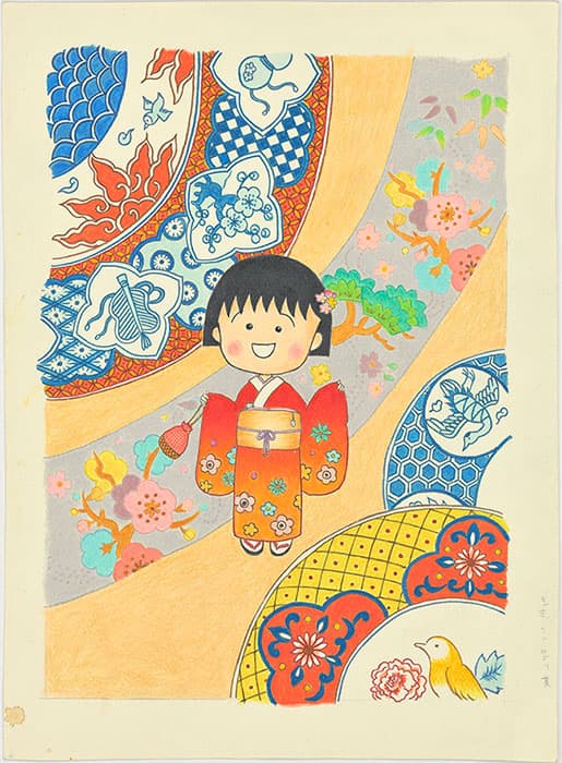 『ちびまる子ちゃん』その127　まる子、通帳をなくす の巻　扉絵　（後期のみ）
©さくらプロダクション