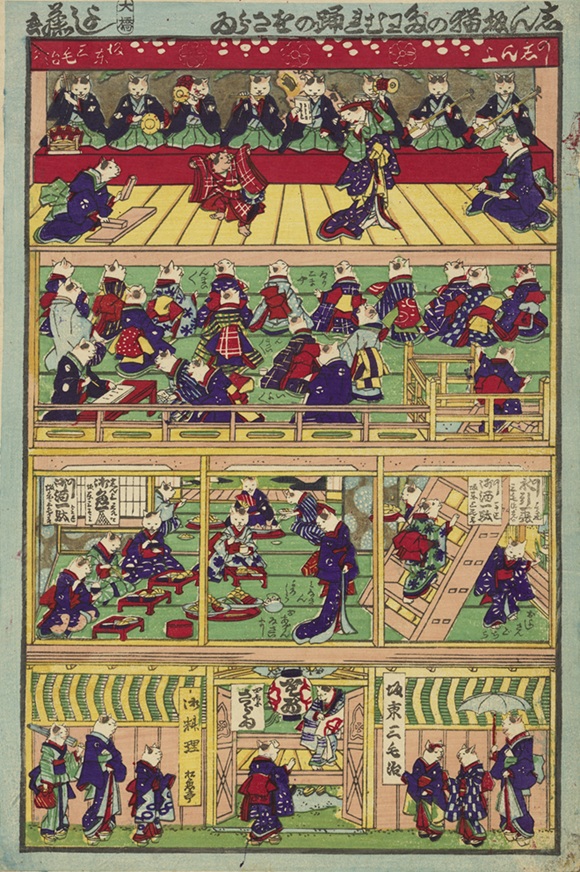 歌川芳藤《しん板猫のたわむれ踊のをさらゐ》
太田記念美術館 [後期展示]