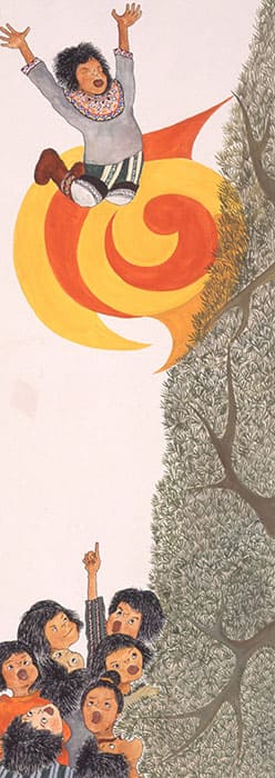 小野かおる《とんだトロップ》18-19頁原画　1963年　宮城県美術館蔵