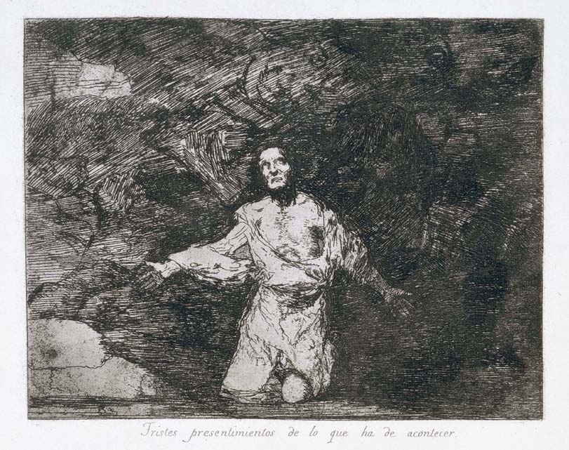 フランシスコ・デ・ゴヤ《戦争の惨禍》第1図「来るべきものへの悲しき予感」1810-20年頃（1863年刊）,当館蔵