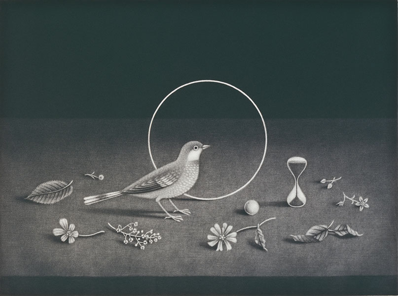 長谷川潔《時 静物画》1969年