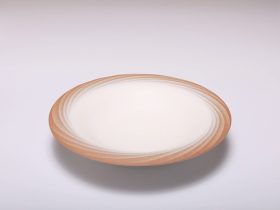 黌農 美重子　（こうのう みえこ）彩泥彫文鉢 「宙」 サイズ　：径49×高さ8cm