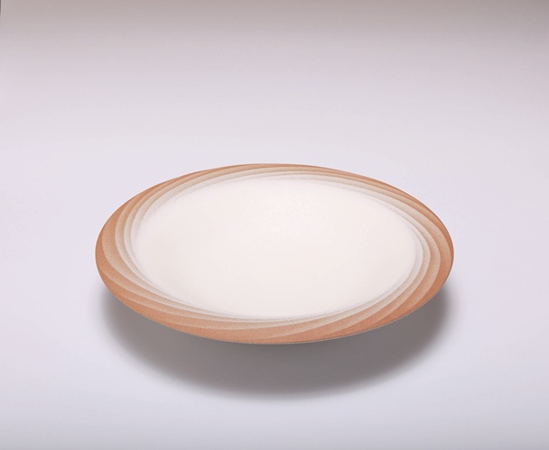 黌農 美重子　（こうのう みえこ）彩泥彫文鉢 「宙」 サイズ　：径49×高さ8cm