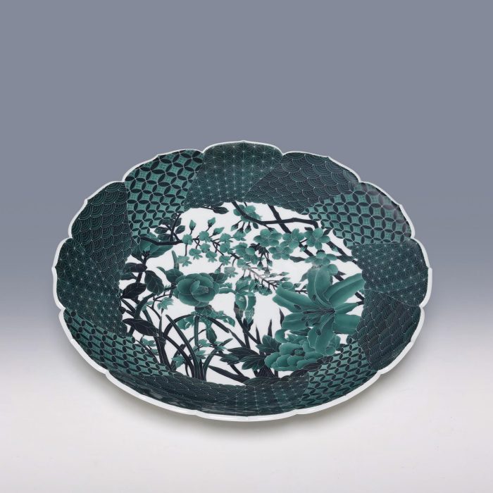 尺3寸皿 地紋花づくし　 径40×高さ6.0cm