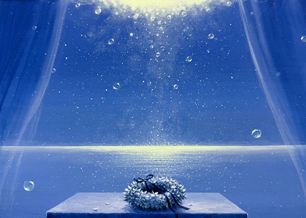 「祈りーホワイト リース」（F4号）