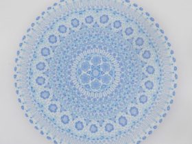 透光練込皿 径38×高6cm