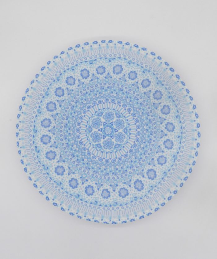 透光練込皿 径38×高6cm