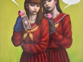 資本主義乙女 2024 パネルに油彩、テンペラ 53.0x41.0cm P10