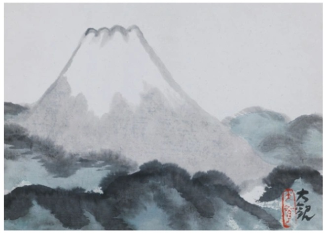 横山大観「不二」（縦18×横24㎝）