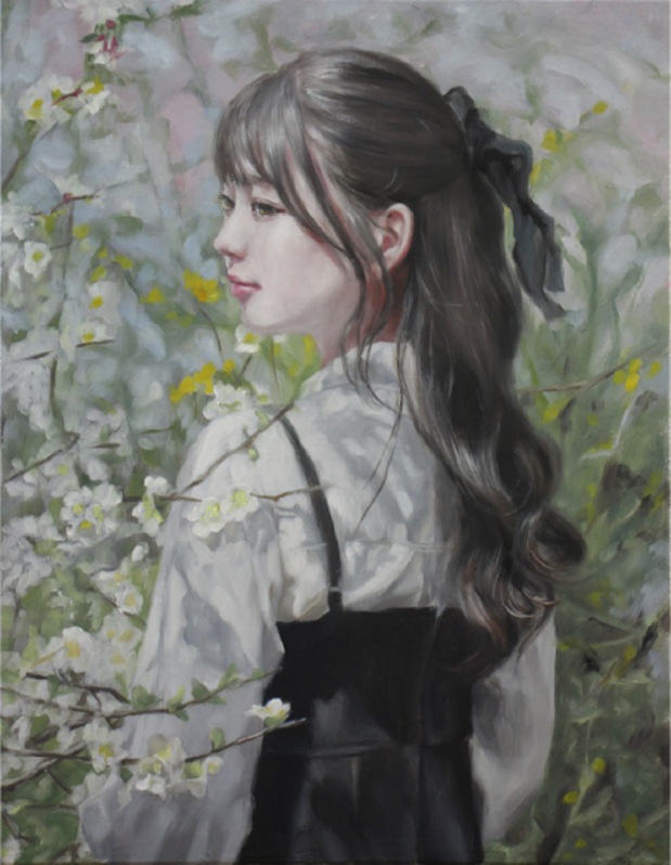 鈴木 那奈「夢見草」F6、油彩