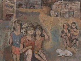 高橋北修《丘の上の街》1974年 当館蔵