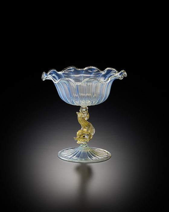 「オパールセント・グラス・コンポート」ヴェネチア　バロヴィエール＆トーゾ　20世紀　箱根ガラスの森美術館所蔵