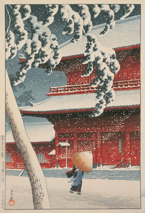 川瀬巴水《芝増上寺》東京二十景 1925(大正14)年 版元・渡邊木版美術画舗蔵