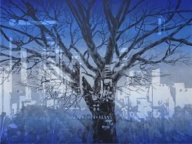 近藤 守「共存」40S、紙本、岩絵具