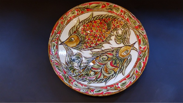 「珊瑚文縁取り魚紋尺皿」</span><br />径30cm