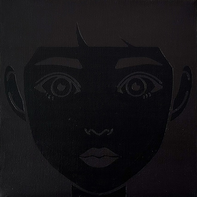 タイトル：「between boundaries」
サイズ　：縦18×横18㎝
技法　　：キャンパス、アクリル絵具