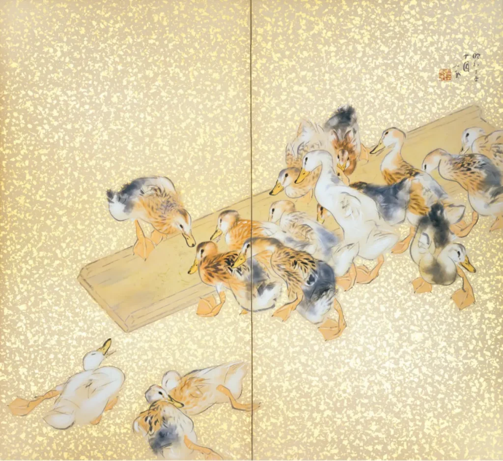 《若き家鴨》1937年 紙本着色 京都国立近代美術館【前期展示】