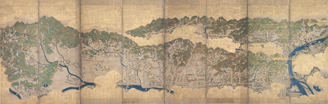 洛外鳥瞰図屏風（右隻）
江戸時代前期
神戸市立博物館蔵（南波松太郎コレクション）