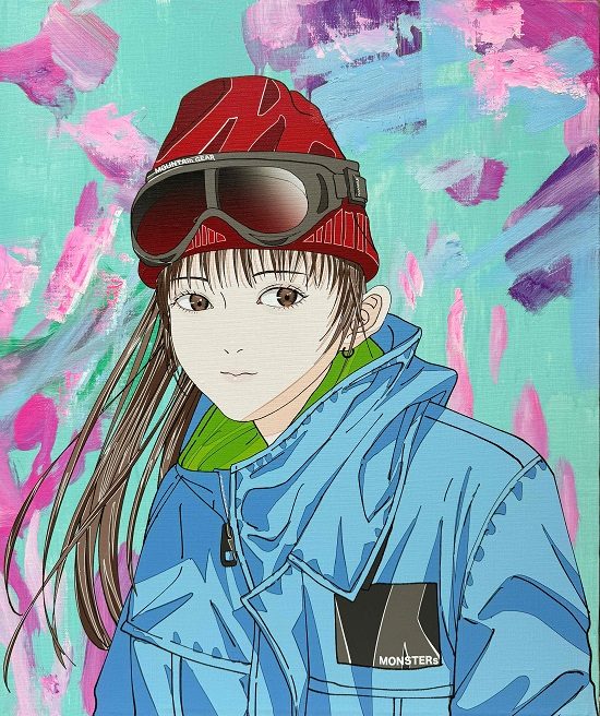 「Whiteout」 20F キャンバス、油彩にUV印刷 2025年