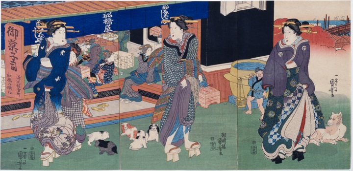 [前期展示]歌川国芳《深川佐賀町菓子船橋屋》1839-41(天保10-12)年東京都江戸東京博物館蔵