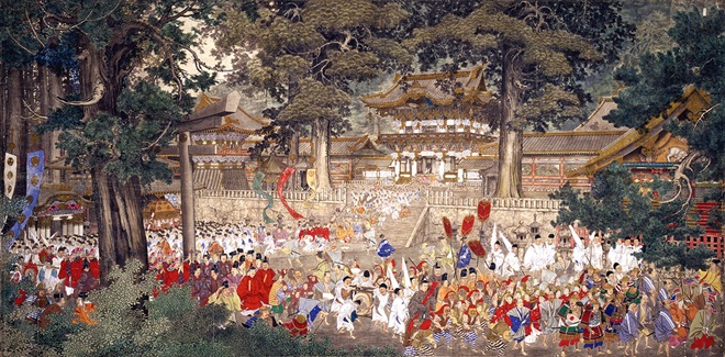 綴織壁掛「日光祭礼」原画　田村宗立 筆（1893年　シカゴ万博）
