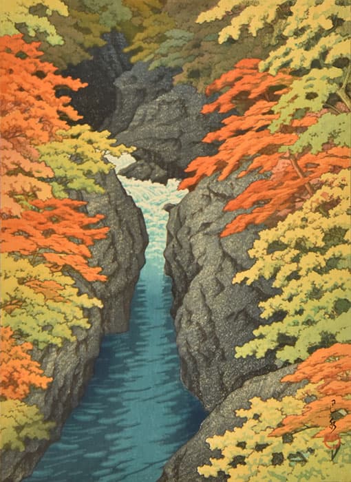 川瀬巴水《吾妻峡》 1943(昭和18)年 版元・渡邊木版美術画舗蔵