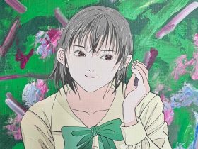 「Curious Girl」 10F キャンバス、油彩にUV印刷 2025年