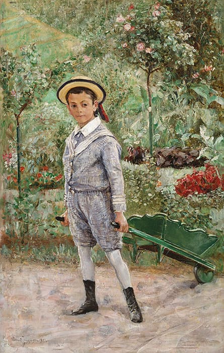 アーンシュト・ヨーセフソン《少年と手押し車》1880年 油彩、板 スウェーデン国立美術館蔵
Photo: Nationalmuseum