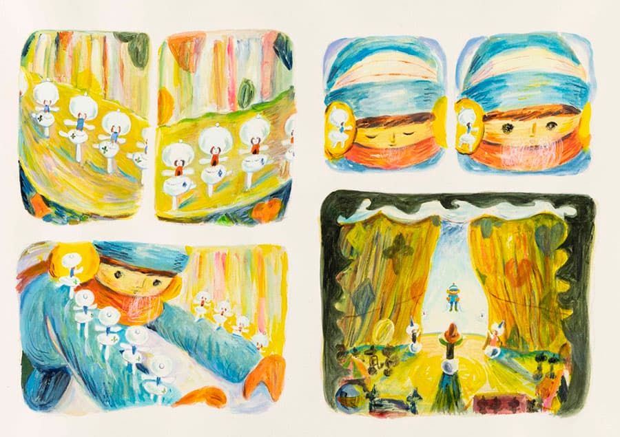 荒井良二《ゆきのげきじょう》2022年　©荒井良二