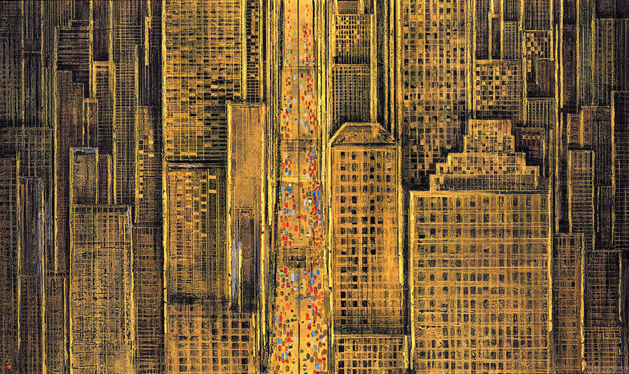 平松礼二《NEW YORK-TOWN（Ⅱ）》1994年