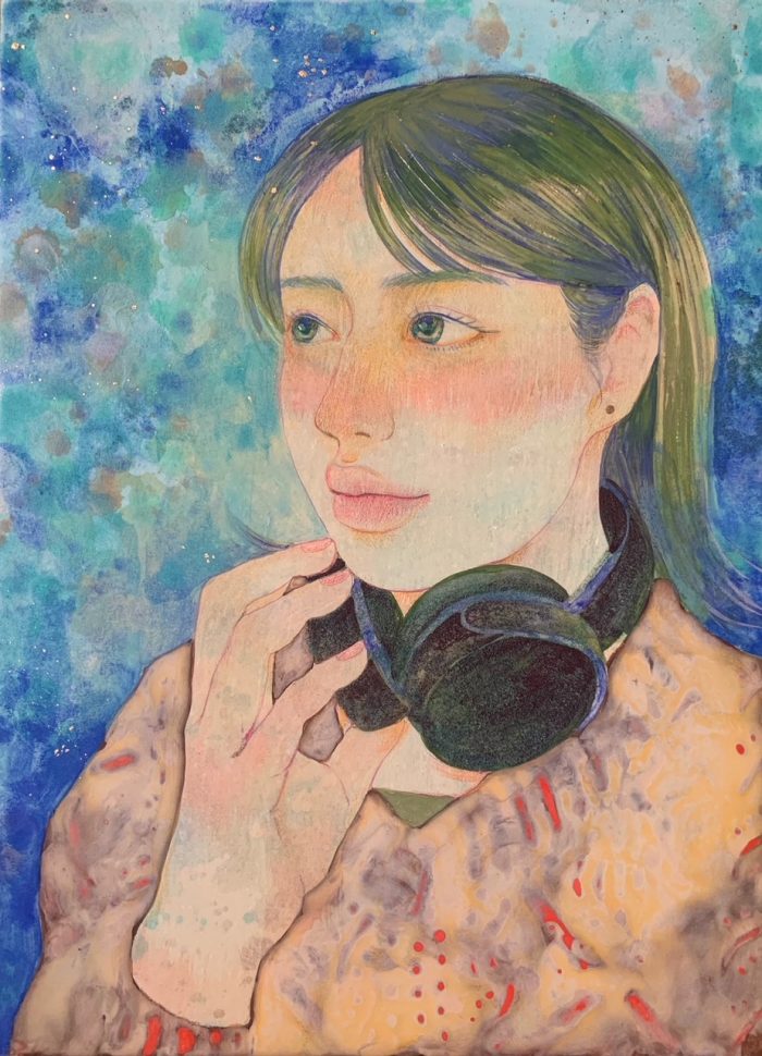 鈴木葉留香
奏
F4号
岩絵具、水干絵具、色鉛筆、高知麻紙