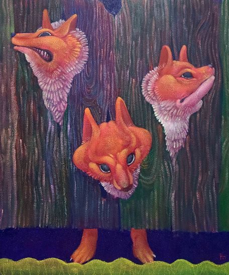 田中香里
ケルベロス
F10号
木製パネル、アクリル絵具